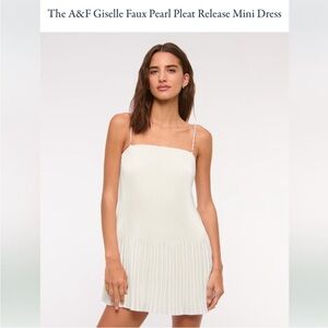 Abercrombie & Fitch Cream Pleated Slip Mini Dress